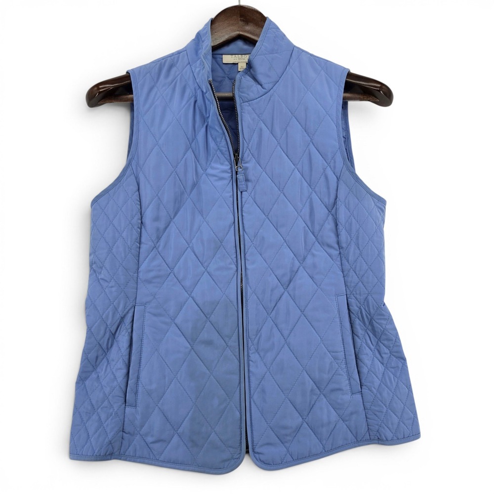 Talbots Petite Small‎ Quilted Puffer Vest Purple Zip Lightweight Preppy Classic